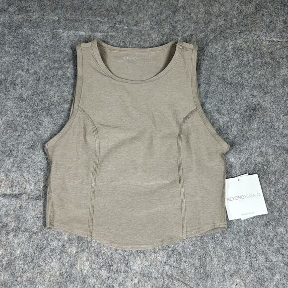 Beyond Yoga Spacedye Motivate Cropped Tank Top Small Birch Heather - Picture 1 of 8